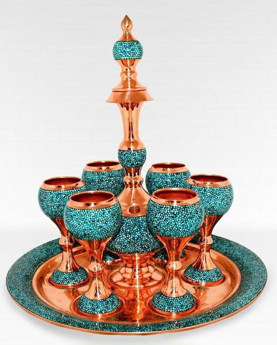 Copper And Turquoise Container