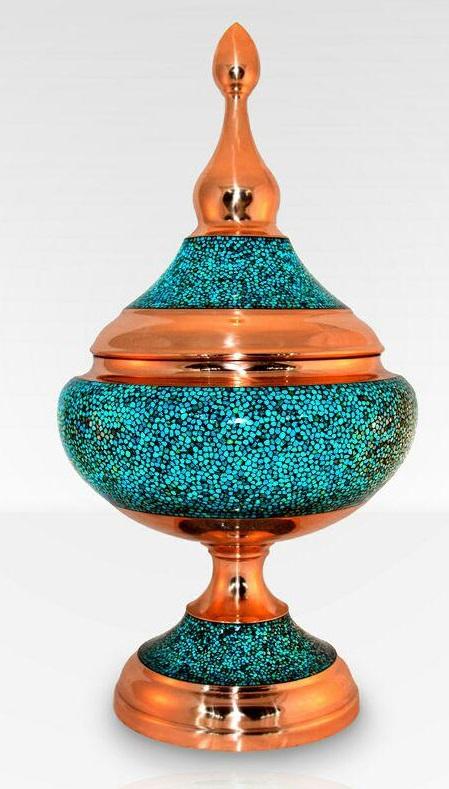 Copper And Turquoise Container