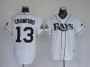 Tampa Bay Rays #13 Carl Crawford White MLB Jerseys