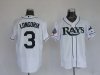 Tampa Bay Rays #3 Longoria White MLB Jerseys