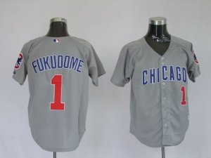 Chicago Cubs #1 Kosuke Fukudome Grey MLB Jerseys