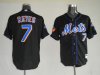 New York Mets #7 Johan santana Black MLB Jerseys