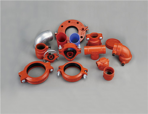 Ductile iron grooved couplings and fittings