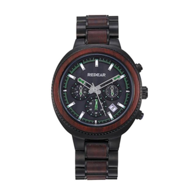 RED SANDALWOOD AND STAINLESS STEEL WATCH FOR MEN WOODEN BEZEL