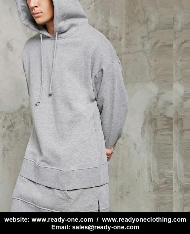 Double Hem Custom Longline Hoodie