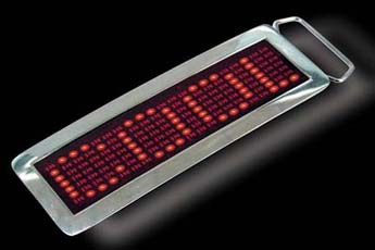 Scrolling text led display belt buckle