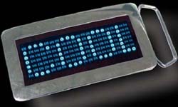 Scrolling text led display belt buckle