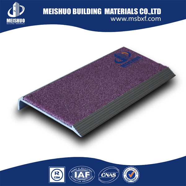 Commercial building curved aluminum alloy profile nonslip carborundum stair nosing