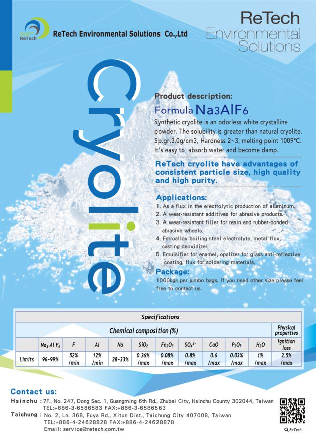 Synthetic Cryolite Na3alf6 White Powder for Metal and Machinery Industry
