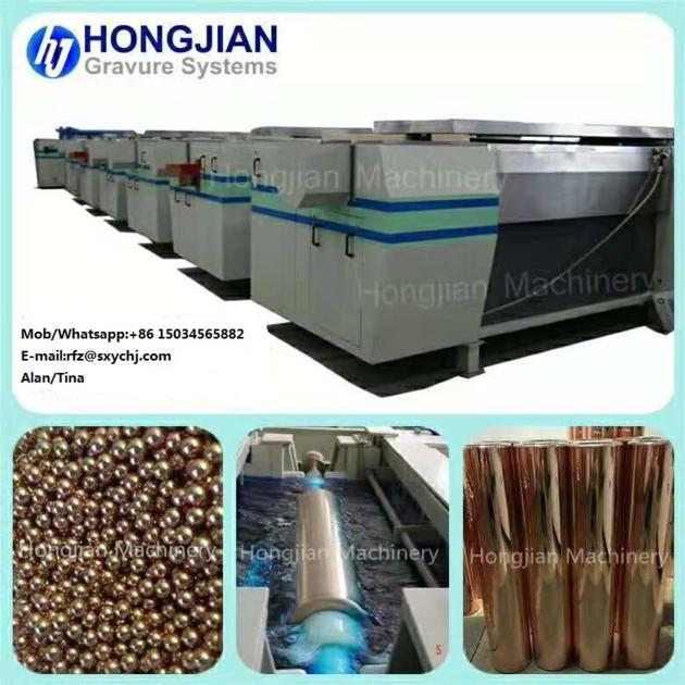 Manual electroplating production line for the rotogravure cylinder