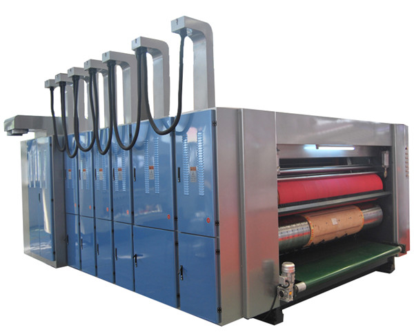 Rotary die-cutting machine with flexo printer