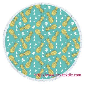 Ananas round beach towel customized
