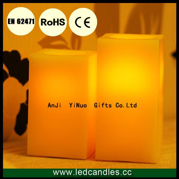 Set of 4 LED Square Candle With Timer
