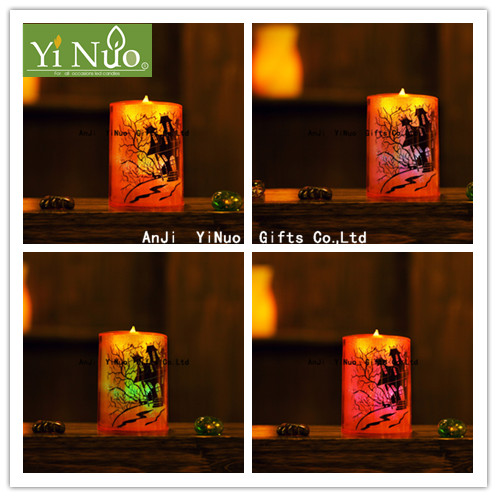 printing  plastic LED candles   plastic,  Color Changing  Led Candle for Halloween party