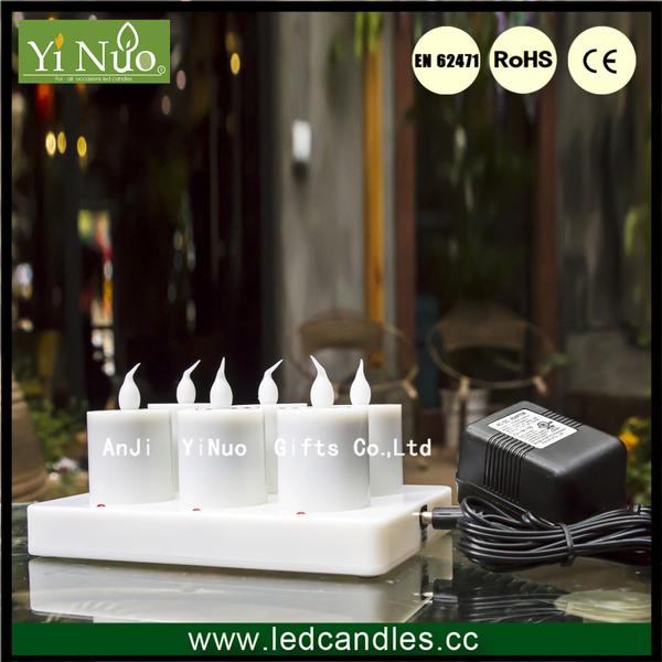 NEW LED Rechargeable Flameless Tea Light Candles - 6 pcs No batteries necessary