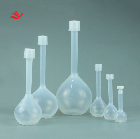 PFA volumetric flask with pipette to make up volume to prepare solution