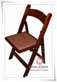 mahogany padded folding chair