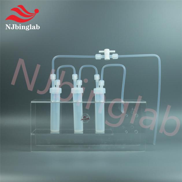 Fluorine absorption device, made of PFA material, without heavy metal precipitation