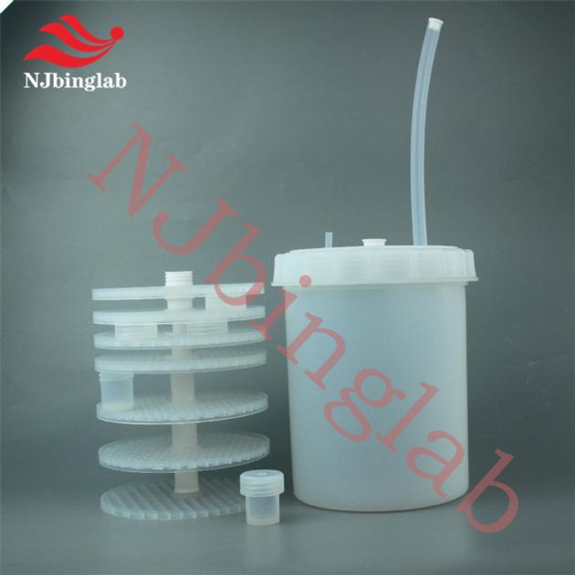 Teflon PFA vial cleaning system for immersion cleaning of trace analysis vessels