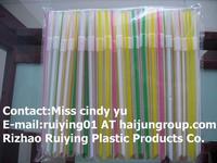 fluorescent striped flexible straws