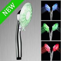LED bathroom shower head with RGB changing by temperature