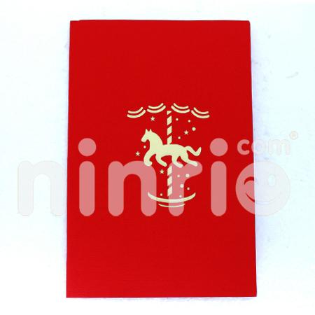 Rotation Horse 3d Pop Up Card