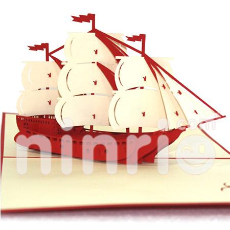 Sailing boat 3d pop-up card