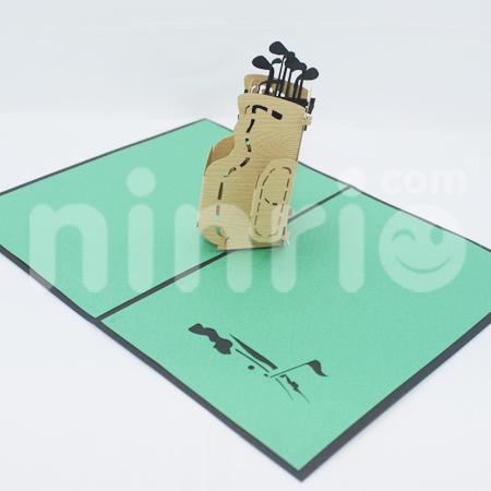 Golf 3d pop-up card