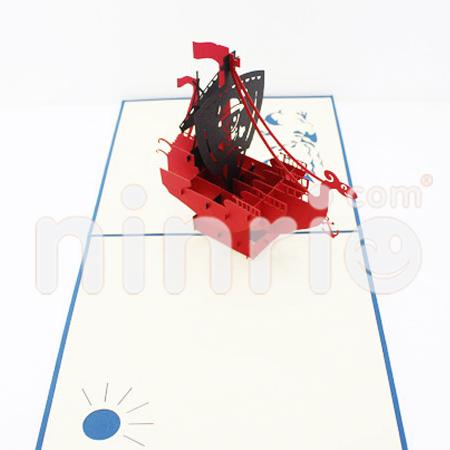 Virking Ship 3d Pop Up Card
