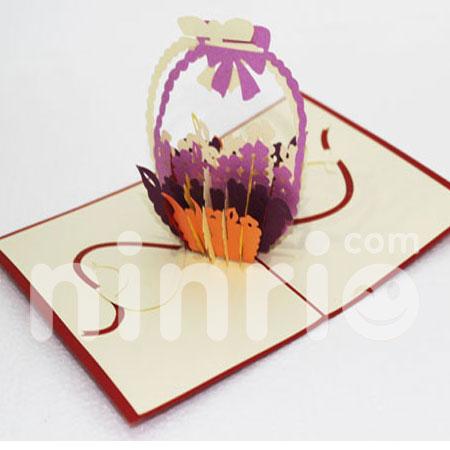 Flower Basket 3d Pop Up Card