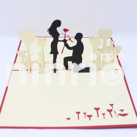 Couple love 3d pop-up card