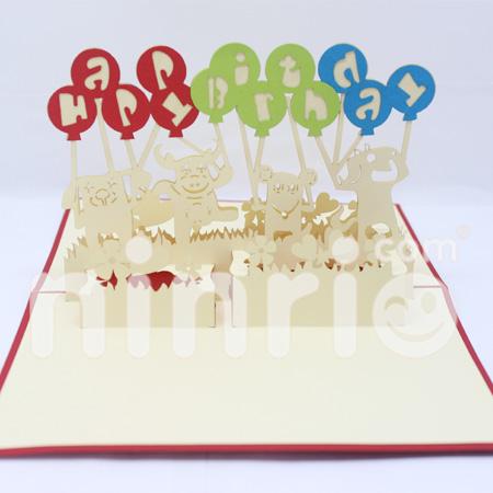 Balloons Birthday 3d Pop Up Card