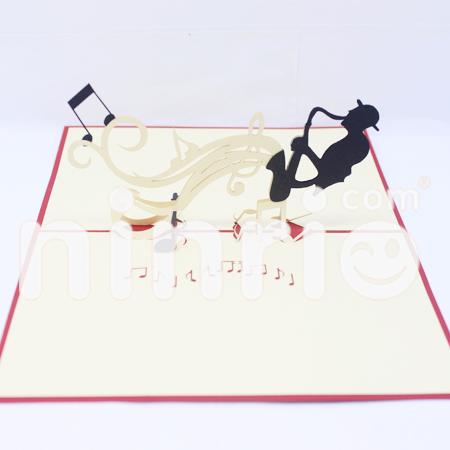 Music jazz 3d pop-up card