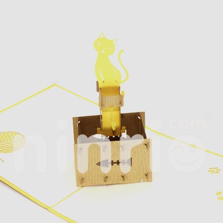 Cat's house 3d pop-up card