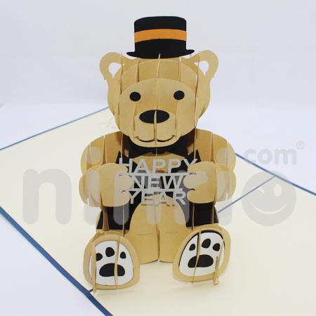 Bear Happy New Year 3d Pop