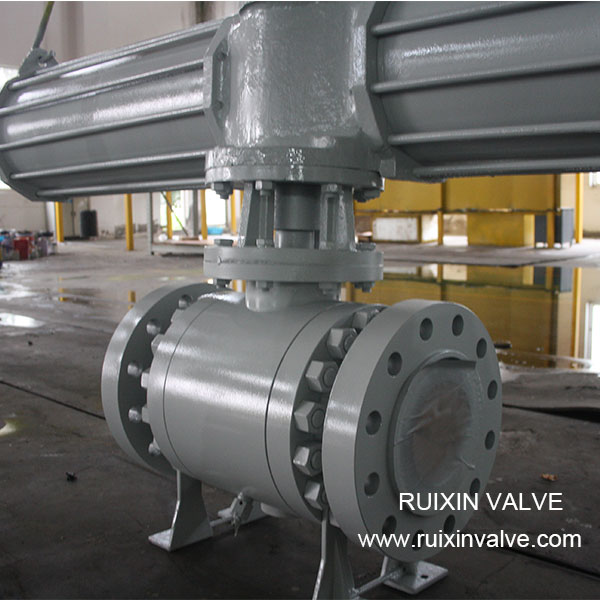API 6D Trunnion Mounted Ball Valve with Pneumatic Actuator 