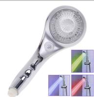 LED bathroom shower head with RGB changing by temperature