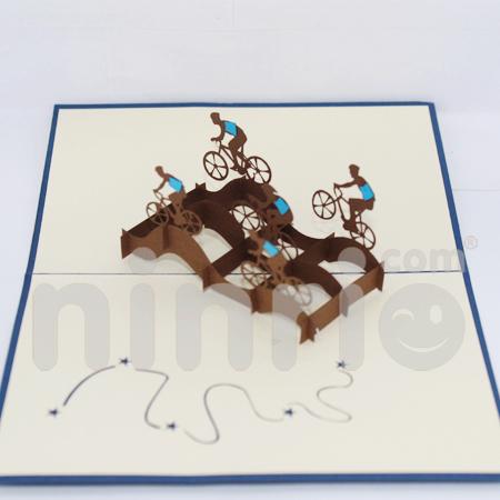Cyclist Team 3d Pop Up Card