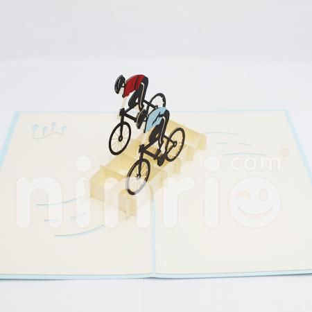 Cyclist 3d pop-up card