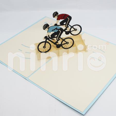 Cyclist 3d Pop Up Card