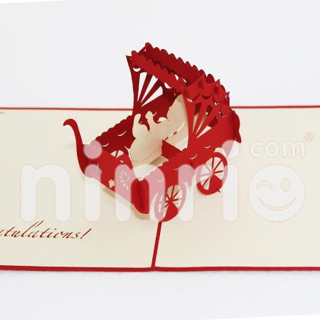 Children trolley 3d pop-up card