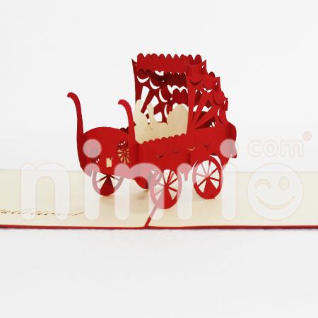 Children Trolley 3d Pop Up Card