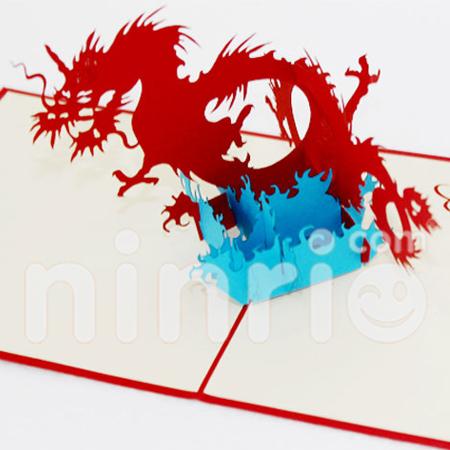 Red Dragon 3d Pop Up Card