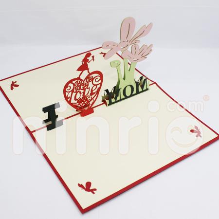 I love mom 3d pop-up card