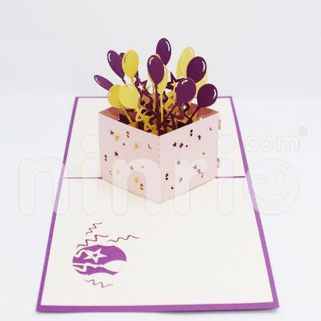 Balloon Box 3d Pop Up Card