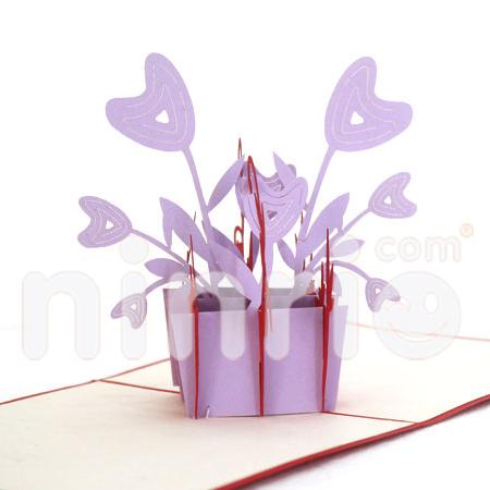 Heart Flower Vase 3d Pop Up