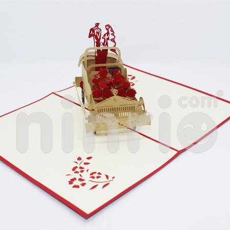 Wedding car 3d pop-up card