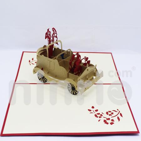 Wedding Car 3d Pop Up Card
