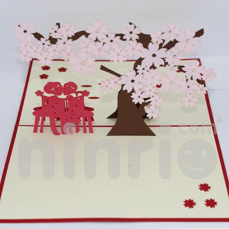 Cherry couple 3d pop-up card