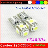 Factory supply High-quality 12V Canbus T10 5050 5smd5led 5050smd w5w / 194 / T10 car led lights car,